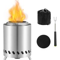 Youyijia Smokeless Table Top Fire Pit 2025 Portable Stainless Steel Tabletop Firepit for Garden & Outdoor Use, Small Fire Bowl with Travel Bag, Airflow Rack, Hook & Heat-Resistant Mat