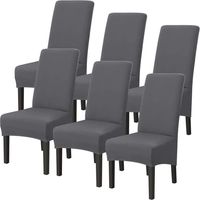 Set mit 6 Stuhlhussen, XL, dehnbar, grau, abnehmbarer, waschbarer, moderner Bezug für das Esszimmer