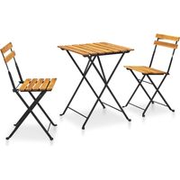 Mobilier de bistro pliable 3 pcs Mobilier de jardin Bois d'acacia solide