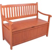 Banc de jardin Houston Banc coffre avec rangement Banc de jardin en bois 107 x 59 x 90cm (LxlxH) Marron, banc, banc de balcon, banc pliant, banc de rangement,