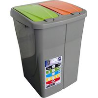 Duobin Abfallbehälter zur getrennten Sammlung 46 Liter, Maße 37 x 36 x 51 cm, Marke Mazzei.