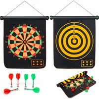 Cible magnétique Ø4336,5 cm, jeu de fléchettes magnétiques avec 6 fléchettes magnétiques, jeu de fléchettes sécurisé pour enfants et adultes, cible double face pour les sports et loisirs en intérieur