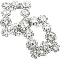 Boucle de Chaussure Décoration Simple à Strass pour Femme en Alliage de Zinc et Verre 1 Paire à Utiliser pour Chaussures de Mariage Argentées