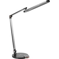 Lámpara LED de escritorio moderna despacho 3 modos de temperatura regulador cargador inalámbrico pantalla ajustable material sintético negro Caroy