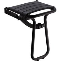 Siège de douche PMR PELLET Essentiel confort escamotable avec pied aluminium époxy noir
