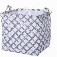Cesto Contenitore Porta Biancheria Bucato Manici Tessuto Grigio 33x33x31cm 79206