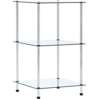 vidaXL 3-Tier Shelf Transparent 40x40x67 cm Tempered Glass