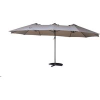 Parasol excentré - Acier, aluminium et polyester - Taupe - 4,7x2,8m