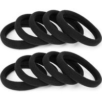 100PCS Large Black Hair Ties Band – Thick Cotton Seamless Ponytail Holders – Hair Elastics Hair Bands for Thick Heavy and Curly Hair (2 Inch in Diameter) by NineTong