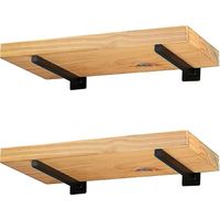 Heavy Duty Floating Shelf Brackets - 20 Cm Blind Black Industrial Metal Shelf