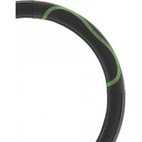 Couvre volant noir surpiqure Verte - 37-39cm