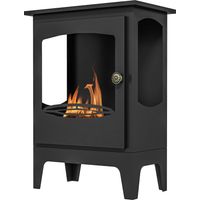 Cheminée bioéthanol acier 7000 BTU Réservoir 0,9L Temps combustion 3H Noir 39x26x54 cm