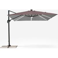 Sonnenschirm Ampelschirm verstellbarer Arm mit LED-Solarlicht 3x3m Paradise Brown Light