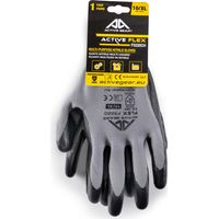 GUANTI DA LAVORO POLIESTERE/NITRILE NERO PALMO RIVESTITO 12PAIA ACTIVE FLEX, "9/L"