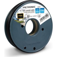 Metronic – Câble coaxial pour antenne TV et satellite 17 PAtC 15 m – Faible perte pour réception optimale – Compatible avec installations TV