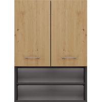 NELLIO - Wall mounted mirror cabinet - Bathroom wall cabinet - 64x30x90 cm - Bathroom storage