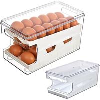 Range Oeuf, Range Oeuf Distributeur, Distributeur oeuf Rangement Oeuf Boite a Oeufs pour 24 œufs pour réfrigérateur, bac à oeufs peu encombrant - Blanc