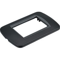 Placca Plastica Ovale MBL 3 Moduli/Posti Compatibile Bticino Living 17 Colori Disponibili (Nero)
