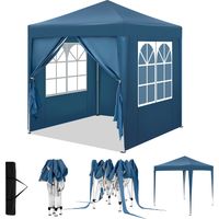 PAVILLON 2x2 m Blau mit 4 Seitenwänden