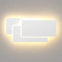 Aplique de Pared Interior Exterior Industrial LED Lámpara de Pared Blanco Cálido Forma Rectángulo IP44 Luz Decoración para Dormitorio Cocina Comedor Blanco - 1 Pack