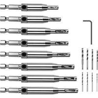 Center Drill Bit, 16 PCS Self Centering Hinge Drill Bit, Woodworking Hole Drilling Tool, Adjustable Door Window Drill Bits