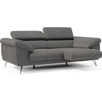Donatello Canapé assises extensibles accoudoirs avec coffre tissu détachable 183 cm Anthracite