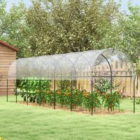 Serre de jardin serre à tomates 7 arceaux en acier bâche en plastique 6 x 1,23 x 1,71 m vert