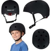 Kids Bike Helmet, Adjustable LED, S 48-54 cm, Black