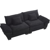 Canapé double simple à ressort à boîte velours noir 108,00 x 66,00 x 44,00 cm ZIPSOFA
