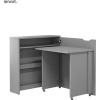 Lenart Work Concept Slim CW-02P escritorio extensible con estantes - derecha - tablero de 79 cm en gris mate