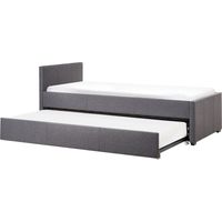 Lit Simple Gigogne en Tissu Gris Foncé 90 x 200 cm Elégant et Minimaliste pour Chambre au Style Contemporain ou Moderne Beliani
