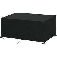 Funda para muebles de jardín de 280 x 205 x 106 cm, color negro, rectangular, Oxford, lona protectora para muebles de jardín y exterior, impermeable, resistente al viento, a los rayos UV y al frío