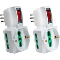 Adattatore Triplo Con Interruttore Spina 10A 2 Prese 10/16A Bipasso + 1 Presa Schuko 250V Bianco XSL1061