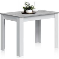 Mesa auxiliar Cloe para Cocina o Salón en Color Blanco Artik y Cemento con diseño Moderno 78x109x67 cm