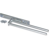 Emuca – Porte-serviettes extensible 2 bras – Aluminium anodisé mat – Fixation latérale ou sous plan de travail – Longueur 310 mm, pivotant 90°