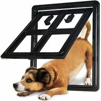 Porta per cani, porta per cani, porta per gatti, sportelli, porta per animali domestici, cancelletto per scale con gattaiola, porta per gatti (colore: nero, dimensioni: 28)