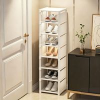Étagère à chaussures étroite 8 niveaux - Rangement empilable multi-niveaux - Meuble d'entrée pour couloir, 26x27x124cm