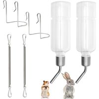 Set di 2 abbeveratoi per conigli, abbeveratoio da 350 ml con supporto, dispenser d'acqua per roditori, conigli, porcellini d'India, criceti e cincillà.