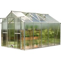GFP Gewächshaus SAPHIR 5 aus Alu 259x322 cm ca. 8 mm Doppelstegplatten mit Fundamentrahmen, automatischer Fensteröffner