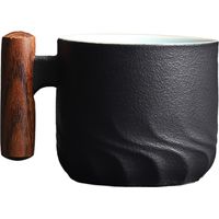 tasse à café avec poignée en bois, tasse à café en céramique, tasse à pilules de café, tasse à thé en céramique, petite tasse en céramique pour café ou thé de 70 ml.