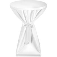 Housse de table haute Premium, Ø80cm, blanc