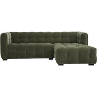 Design-Ecksofa rechts 3-Sitzer aus Samt-Effekt Stoff in Khakigrün CORTO