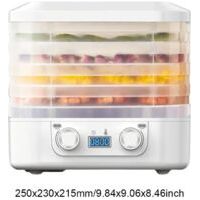 Déshydrateur de fruits et légumes avec 5 plateaux réglables, pour fruits, viandes