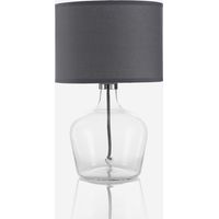 Lampada da tavolo di design in vetro e tessuto Bruma - Grigio