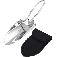 Truelle de jardin pliante, petite bêche à main, bêche de jardinage, bêche de camping pratique, mini-bêche pour la randonnée et les travaux agricoles en extérieur-Argent with Bag