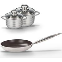 Lot Poêle 24cm & Faitouts 12/14cm Elo Bistro Line