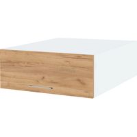 Meuble haut grande profondeur de cuisine Bellissi Chene 1 porte relevable L 90 cm - Porte avec poignée apparente Décor chêne brut