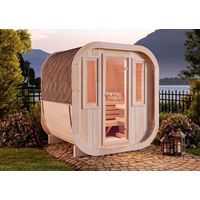 FinnTherm Sauna tonneau ScandiCube Mini XS Naturel Bois thermique, 42 mm Épaisseur de paroi 210 x 166 cm