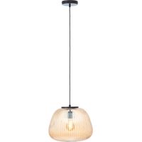 Brilliant Lampe Kaizen Pendelleuchte 35cm amber-bernstein/schwarz matt Kunststoff braun 1x A60, E27, 40 W