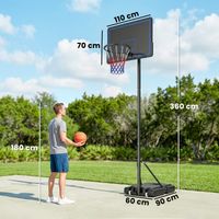 SPORTNOW Panier de Basket extérieur à Hauteur Réglable 146-236 cm Noir | Panier de basket sur Pied à Roulettes, Base Stable Remplissable d'Eau ou de Sable, pour Juniors et Adultes SPORTNOW Panier de Basket extérieur à Hauteur Réglable 146-236 cm Noir | Panier de basket sur Pied à Roulettes, Base Stable Remplissable d'Eau ou de Sable, pour Juniors et Adultes
